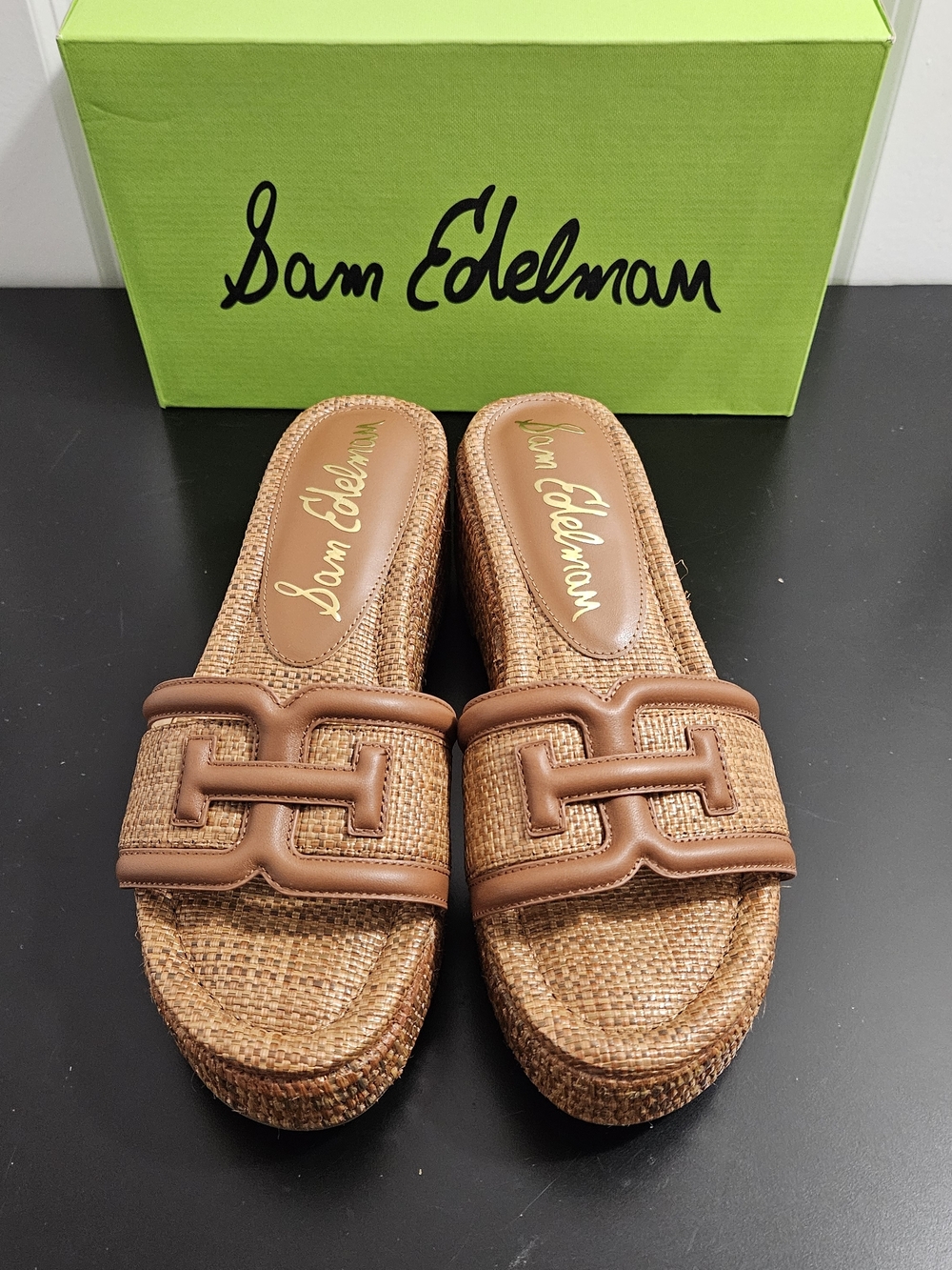 NIB Sam Edelman Women's Pauleena Platform Wedge Slide Sandals Size 7M